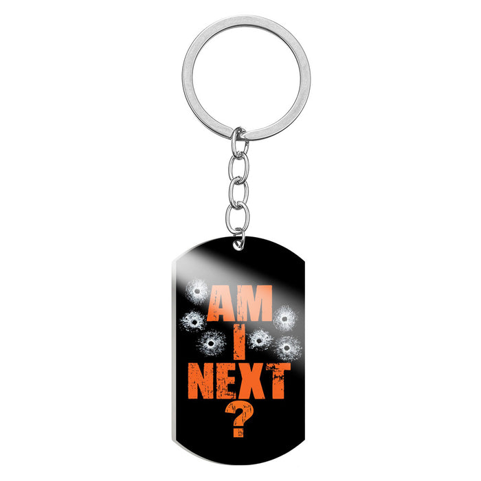 Wholesale MARCH FOROUR LIVES Stainless Steel Keychain MOQ≥2 JDC-KC-HuanYu004