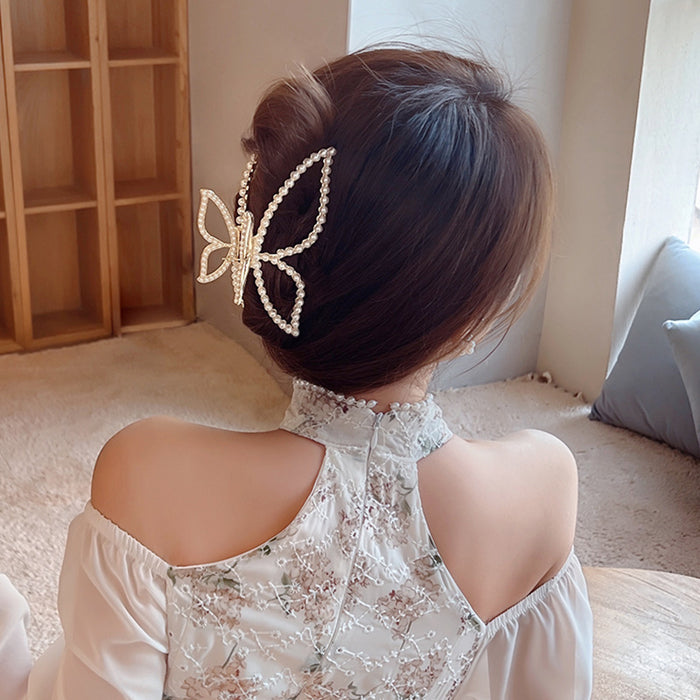 Wholesale Pearl Bow Grab Clip Large Hair Grab JDC-HC-Shangy002