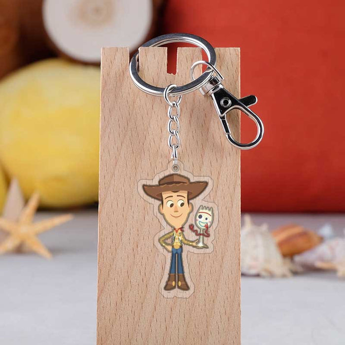 Wholesale fork pendant cartoon acrylic keychain MOQ≥2 JDC-KC-KaMan002