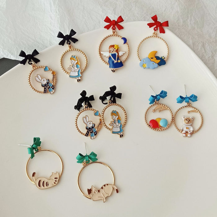 Jewelry WholesaleWholesale S925 Silver Needle Cartoon Red Bow Vintage Earrings (M) JDC-ES-YKT002 Earrings 艺凯特 %variant_option1% %variant_option2% %variant_option3%  Factory Price JoyasDeChina Joyas De China