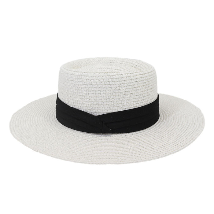 Wholesale sun protection straw hat flat top flat brim hat sun hat JDC-FH-MShen003