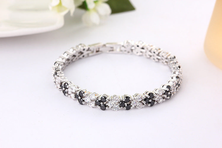 Jewelry WholesaleWholesale Roman Silver Bracelet Crystal Zircon Tennis Chain JDC-BT-ShengY001 Bracelet 神韵 %variant_option1% %variant_option2% %variant_option3%  Factory Price JoyasDeChina Joyas De China