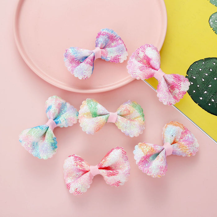 Wholesale Hair Clips Sequins Fabric Bows Kids JDC-HC-oumei004