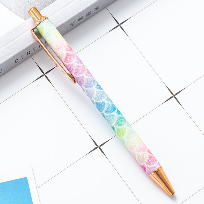 Wholesale Gold Powder Push Metal Ballpoint Pen MOQ≥2 JDC-BP-Huah050