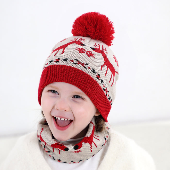 Wholesale Hat Acrylic Christmas Warm Kids Scarf 2 Piece Set MOQ≥2 JDC-FH-MY011