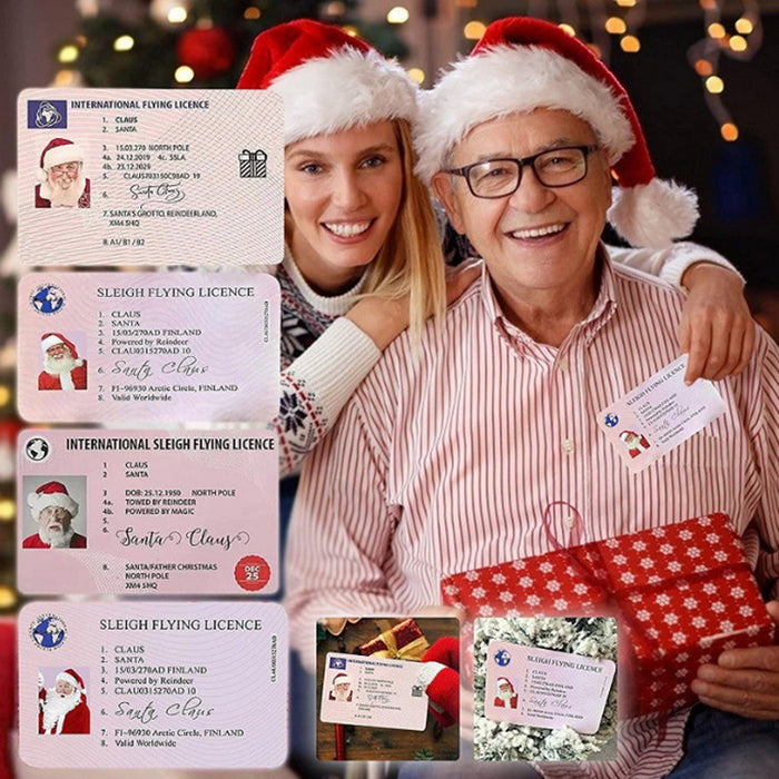 Wholesale Santa Driver's License Christmas Gift Greeting Cards MOQ≥2 JDC-DCN-ZMHW002