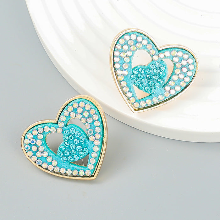 Jewelry WholesaleWholesale double layer heart shape geometric alloy diamond earrings JDC-ES-JL953 Earrings 氿乐 %variant_option1% %variant_option2% %variant_option3%  Factory Price JoyasDeChina Joyas De China