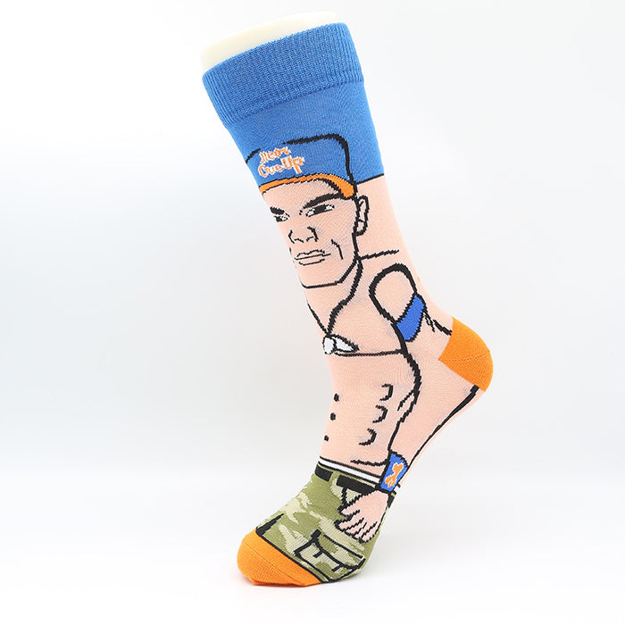 Wholesale Sock Cotton Mid-Cylinder Breathable Sweat-absorbent Cartoon Printing Color MOQ≥3 JDC-SK-ShuiH006