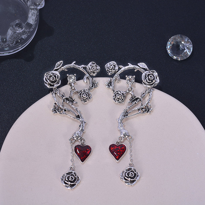 Wholesale Earrings Alloy Vintage Christmas Rosette Heart JDC-ES-LinL002