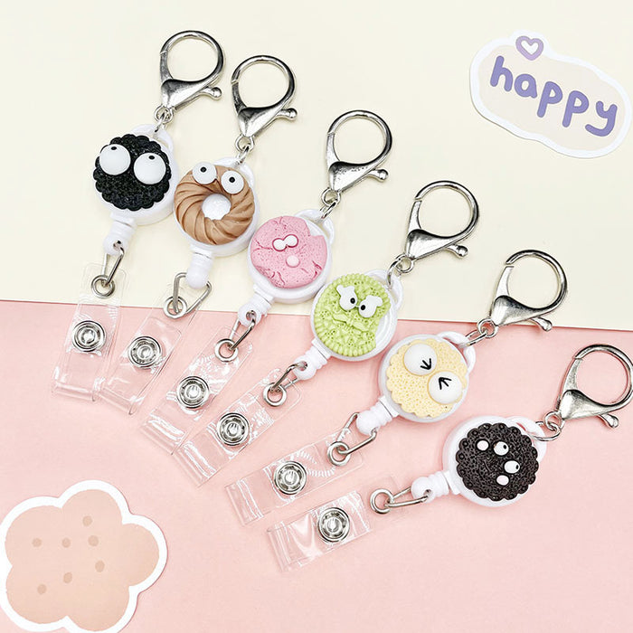 Wholesale Keychains Plastic Silicone Cute Cartoon Retractable Pull Buckle Round Cable Puller (M) MOQ≥2 JDC-KC-DKWH006