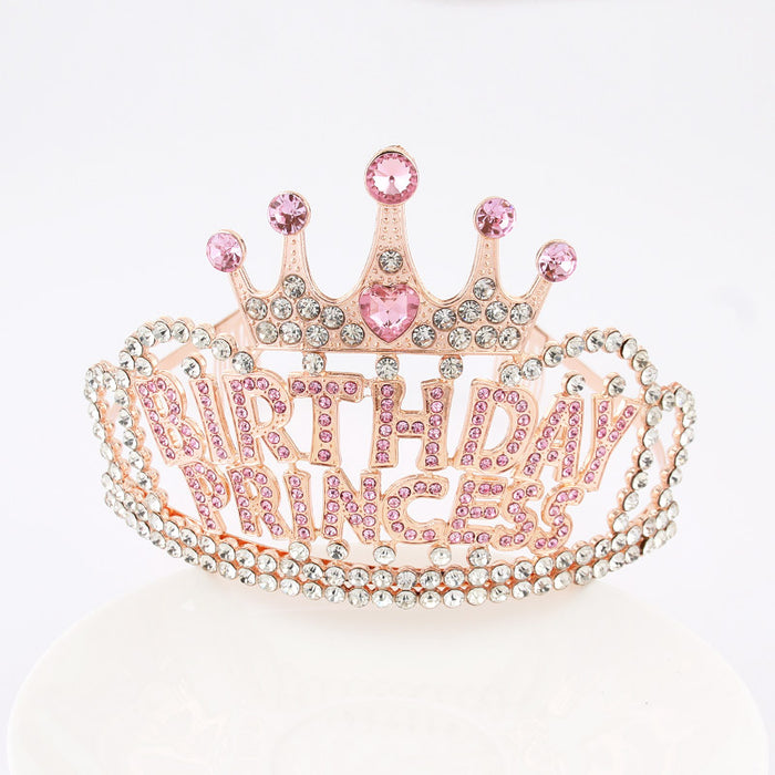 Jewelry WholesaleWholesale Birthday Crown Rhinestone Metal Headband MOQ≥2 JDC-HD-YCh008 Headband 一诚 %variant_option1% %variant_option2% %variant_option3%  Factory Price JoyasDeChina Joyas De China