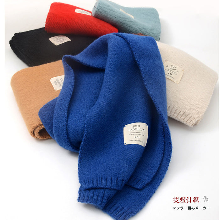 Wholesale Scarf Acrylic Cotton Winter Thickening Warm Knit Solid Color JDC-SF-hengc008