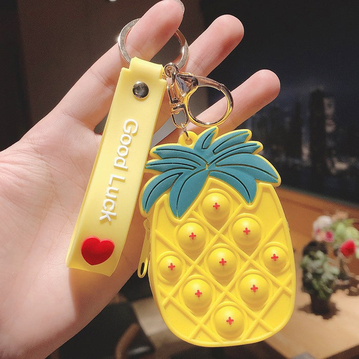 Jewelry WholesaleWholesale Silicone Decompression Coin Purse Keychain JDC-KC-FeiRun020 Keychains 飞润 %variant_option1% %variant_option2% %variant_option3%  Factory Price JoyasDeChina Joyas De China