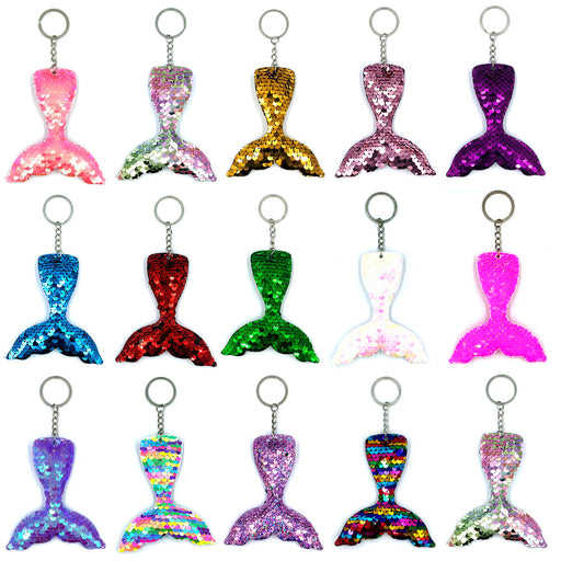 Jewelry WholesaleWholesale Sequin Mermaid Tail Keychain JDC-KC-QiShi002 Keychains 奇释 %variant_option1% %variant_option2% %variant_option3%  Factory Price JoyasDeChina Joyas De China