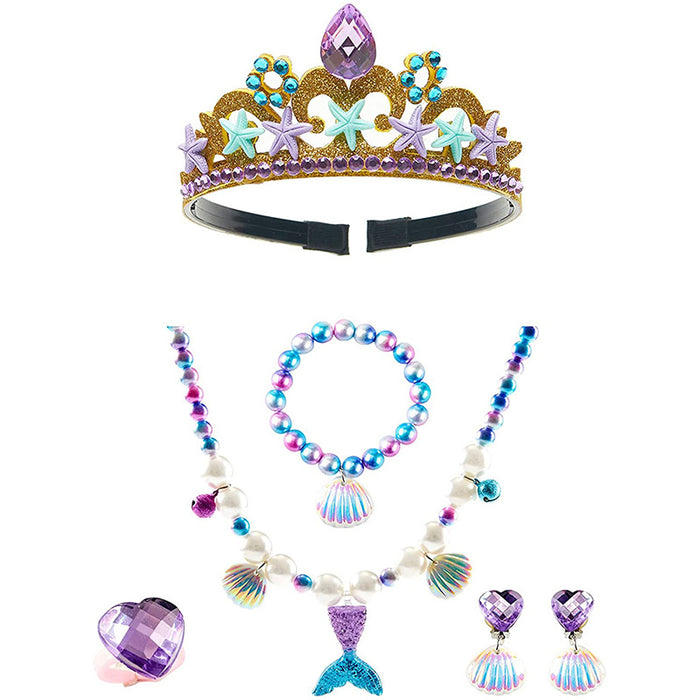 Jewelry WholesaleWholesale Mermaid Resin Kids Headband Necklace Bracelet Ring Ear Clip Set MOQ≥10 JDC-RS-XuanQ001 Rings 炫琪 %variant_option1% %variant_option2% %variant_option3%  Factory Price JoyasDeChina Joyas De China