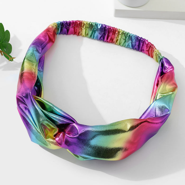 Wholesale Headband Fabric Laser Rainbow Metallic Gradient MQO≥3 JDC-HD-JZhen006