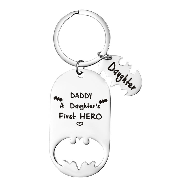 Wholesale Father's Day Gift Stainless Steel Bottle Opener Keychain MOQ≥2 JDC-KC-XiM001