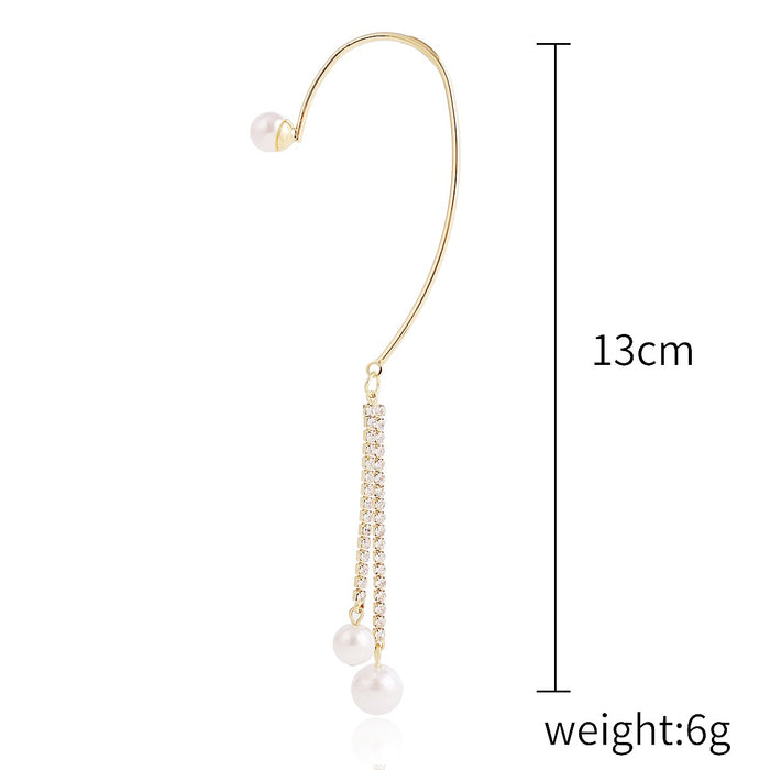 Jewelry WholesaleWholesale pearl love star diamond fringe alloy earhook JDC-ES-ManY008 Earrings 满溢 %variant_option1% %variant_option2% %variant_option3%  Factory Price JoyasDeChina Joyas De China