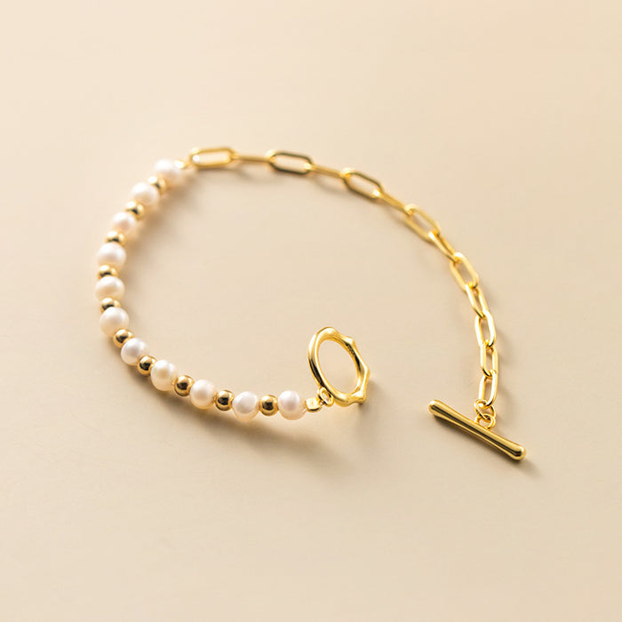 Wholesale bracelet pearl stitching small fresh temperament MOQ≥2 JDC-BT-ManShang005