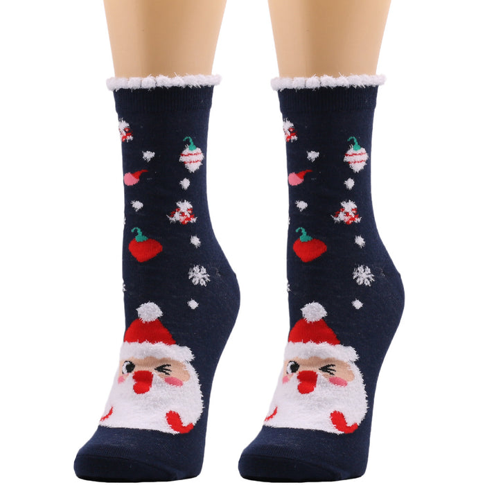 Wholesale Socks Cotton Christmas Fluffy Socks MOQ≥2 JDC-SK-XQ013