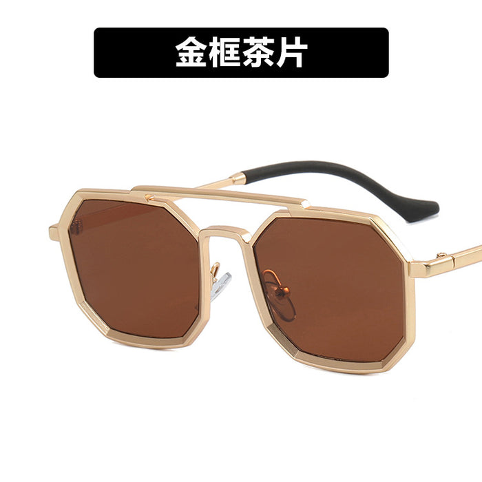 Wholesale Steampunk Double Bridge Sunglasses Men Polygon JDC-SG-KD169