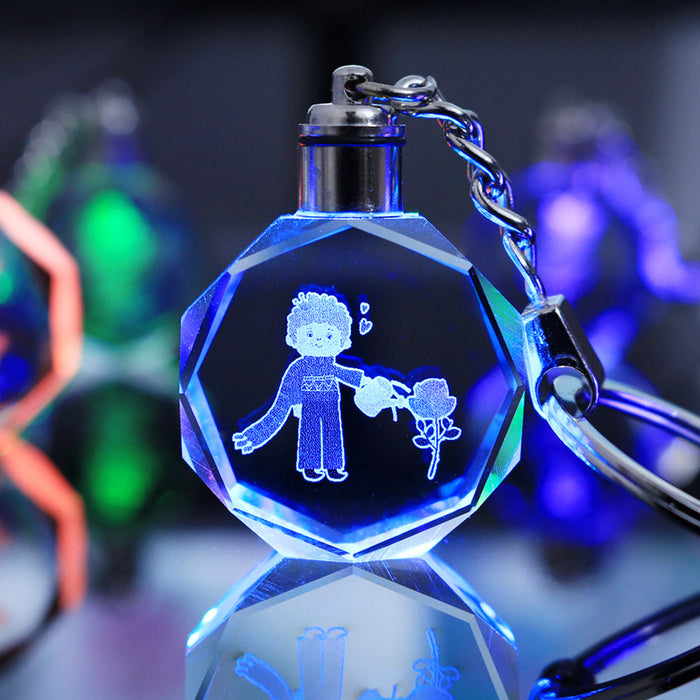 Wholesale Keychains Crystal LED Anime Peripherals Colorful Glow MOQ≥2 JDC-KC-LuoQ003