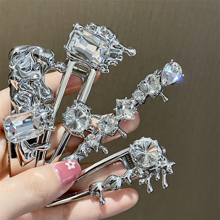 Wholesale Hair Clips Alloy Zircon Duckbill Clip Water Drop Design Sense JDC-HC-DDSL002