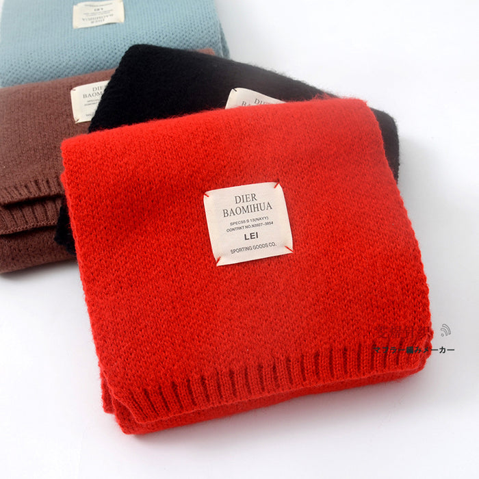 Wholesale Scarf Acrylic Cotton Winter Thickening Warm Knit Solid Color JDC-SF-hengc008