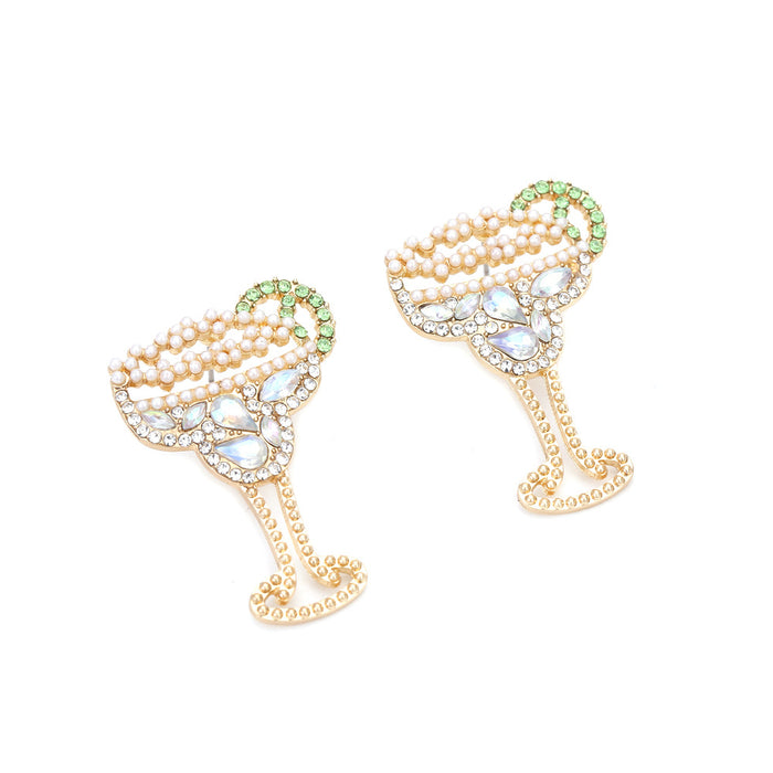 Jewelry WholesaleWholesale diamond-encrusted wine glass geometry pearl earrings JDC-ES-MY253 Earrings 曼茵 %variant_option1% %variant_option2% %variant_option3%  Factory Price JoyasDeChina Joyas De China