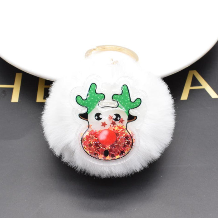 Wholesale christmas fur ball keychain tree old man bell deer  MOQ≥2 JDC-KC-BingX001