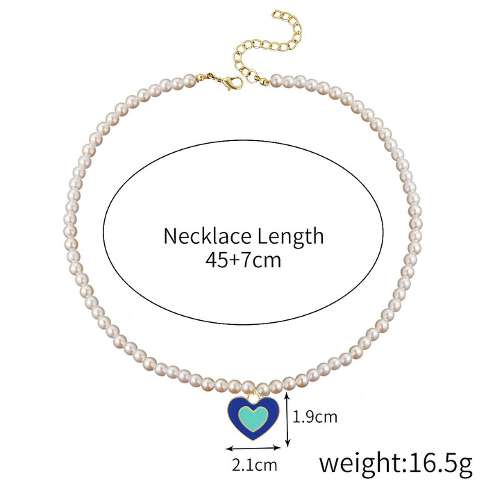 Jewelry WholesaleWholesale Premium Drop Oil Alloy Love Pendant Necklace JDC-NE-GSJY008 Necklaces 嘉溢 %variant_option1% %variant_option2% %variant_option3%  Factory Price JoyasDeChina Joyas De China