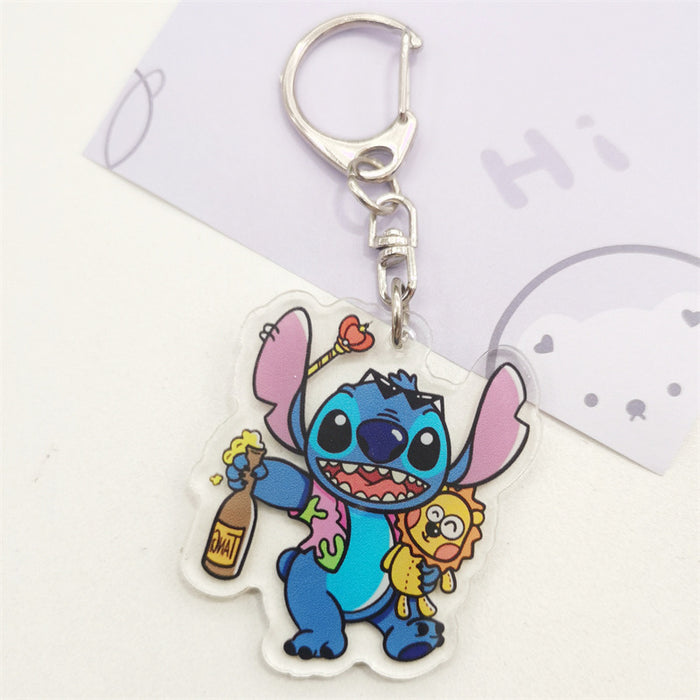 Wholesale pendant interstellar baby cute cartoon acrylic keychain MOQ≥2 JDC-KC-GLun005