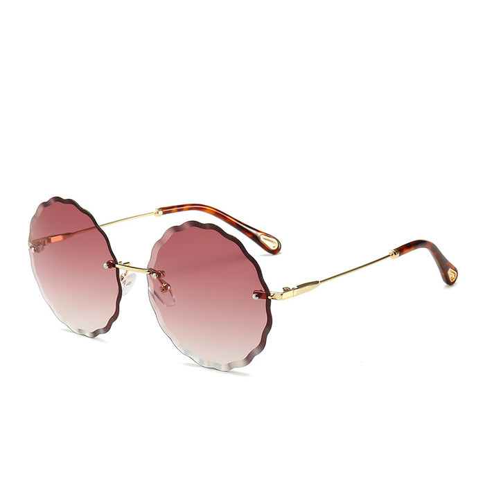 Wholesale flower sunglasses rimless cut edge JDC-SG-JunL005