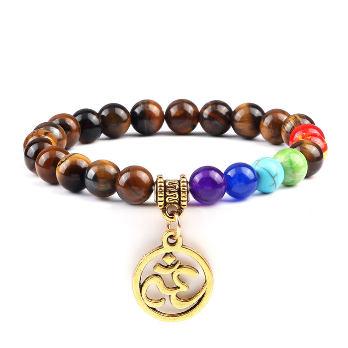 Jewelry WholesaleWholesale Aum Charm Beaded Alloy Color Stone Bracelet JDC-BT-JiuJ021 Bracelet 九江 %variant_option1% %variant_option2% %variant_option3%  Factory Price JoyasDeChina Joyas De China