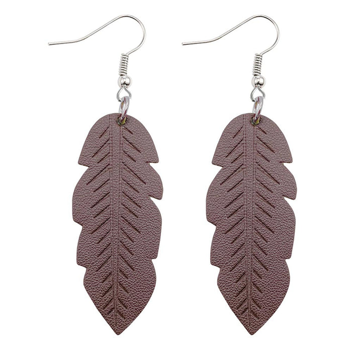 Jewelry WholesaleWholesale Leaf Color PU Leather Earrings MOQ≥2 JDC-ES-Chengy018 Earrings Chengy %variant_option1% %variant_option2% %variant_option3%  Factory Price JoyasDeChina Joyas De China