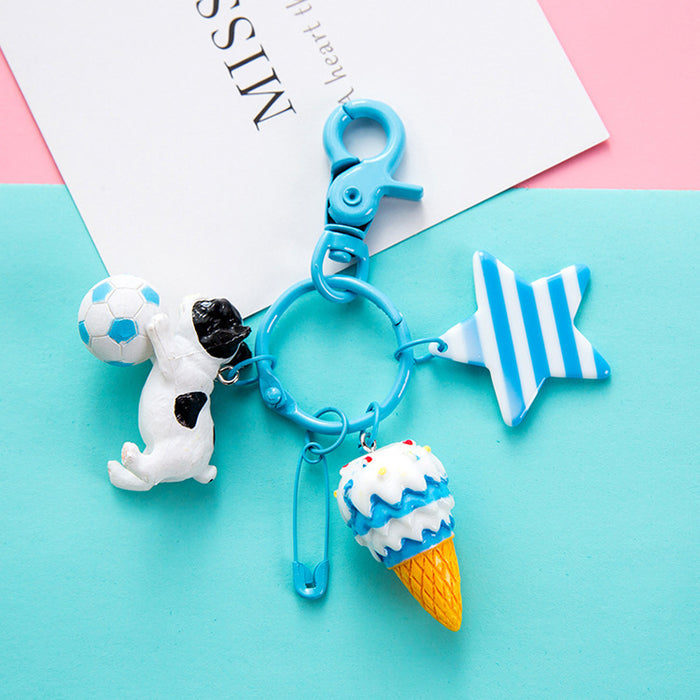 Wholesale Cartoon Resin Dog Cute Keychains MOQ≥2 JDC-KC-QiaM012