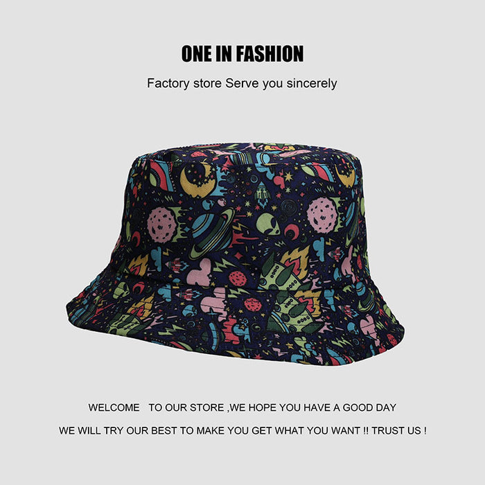 Jewelry WholesaleWholesale fisherman hat printing funny graffiti double sided sun hat JDC-FH-WanY006 Fashionhat 万莹 %variant_option1% %variant_option2% %variant_option3%  Factory Price JoyasDeChina Joyas De China