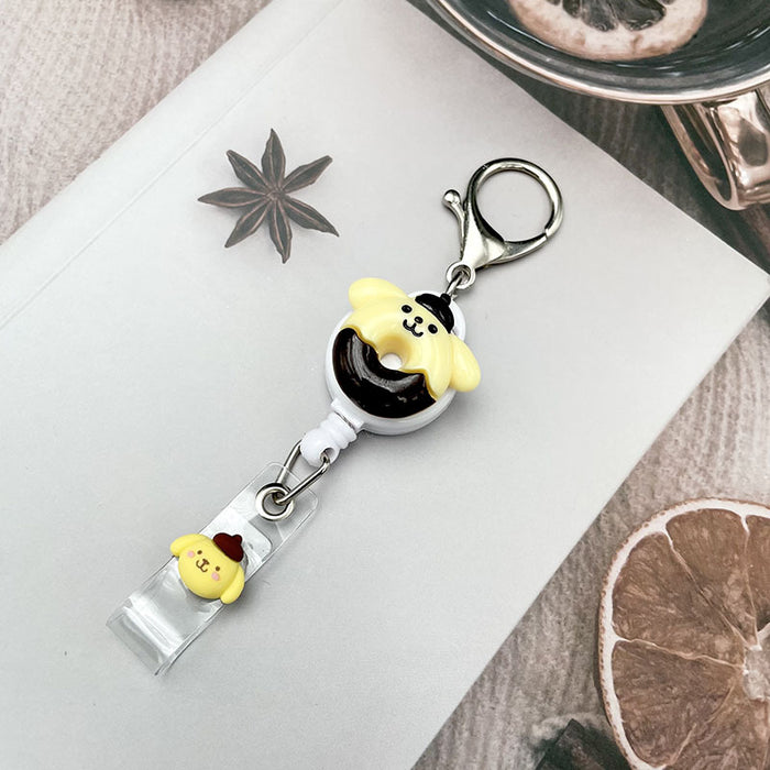 Wholesale Keychains Plastic Silicone Cute Cartoon Retractable Pull Buckle Round Cable Puller (S) MOQ≥2 JDC-KC-DKWH004