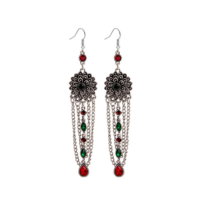 Wholesale Colorful Boho Tassel Super Fairy Crystal Earrings JDC-ES-Mdd031