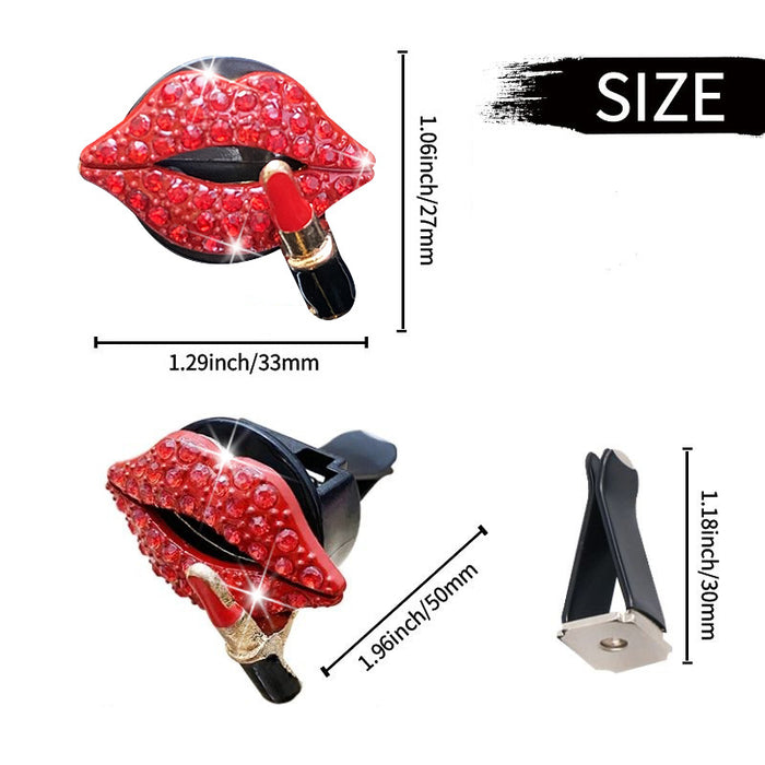 Wholesale Car Accessories Metal Lips Lipstick Diamonds Outlet Perfume Clip MOQ≥2 JDC-CA-ZNYK012