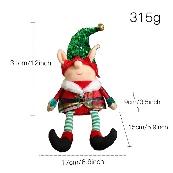 Wholesale Ornaments Cloth Christmas Elf Long Legged Doll MOQ≥2 JDC-OS-QuY008