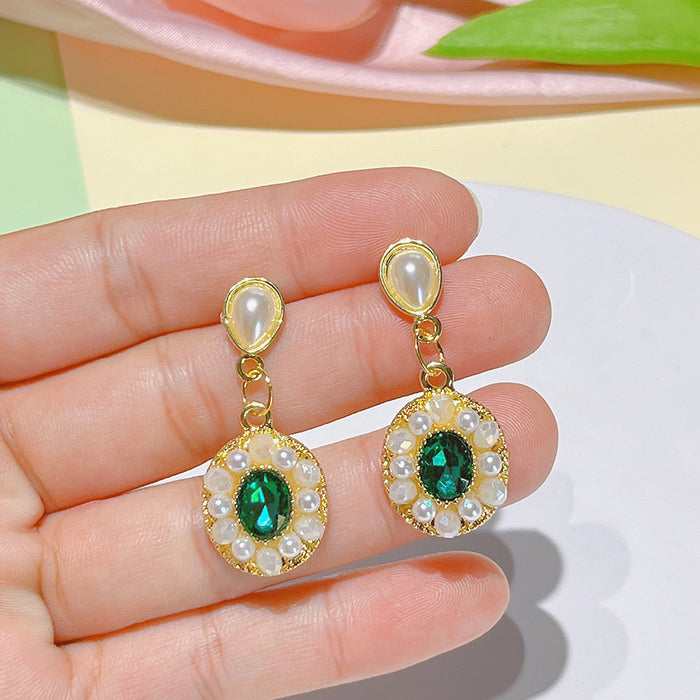 Wholesale Earrings Metal Petite Pearl Rhinestones JDC-ES-PH005