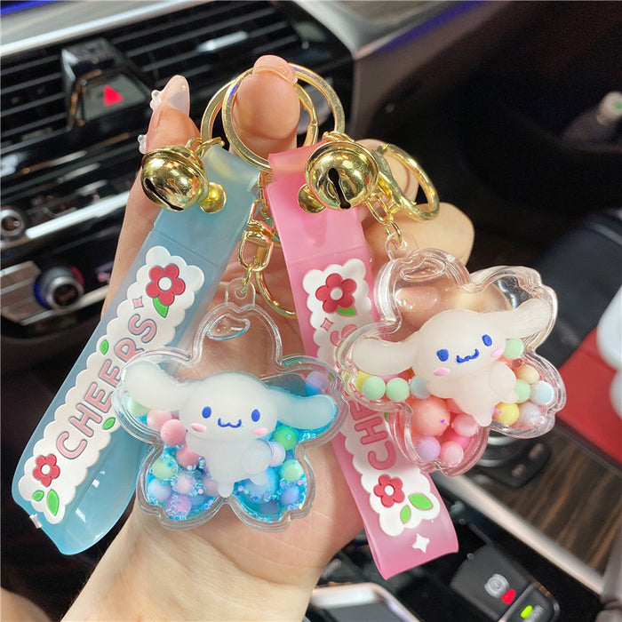 Wholesale Keychains PVC Acrylic Hardware Luminous Quicksand Bottle Cute Cartoon JDC-KC-TianC002