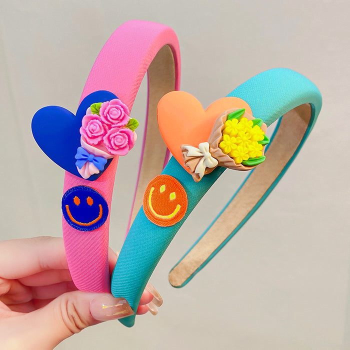 Wholesale sponge cartoon love smiley headband MOQ≥2 JDC-HC-RXi018