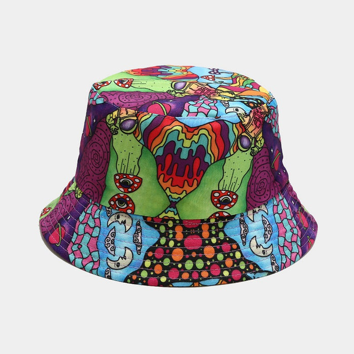 Wholesale ethnic style pattern double-sided sun hat MOQ≥2 JDC-FH-LvYi019