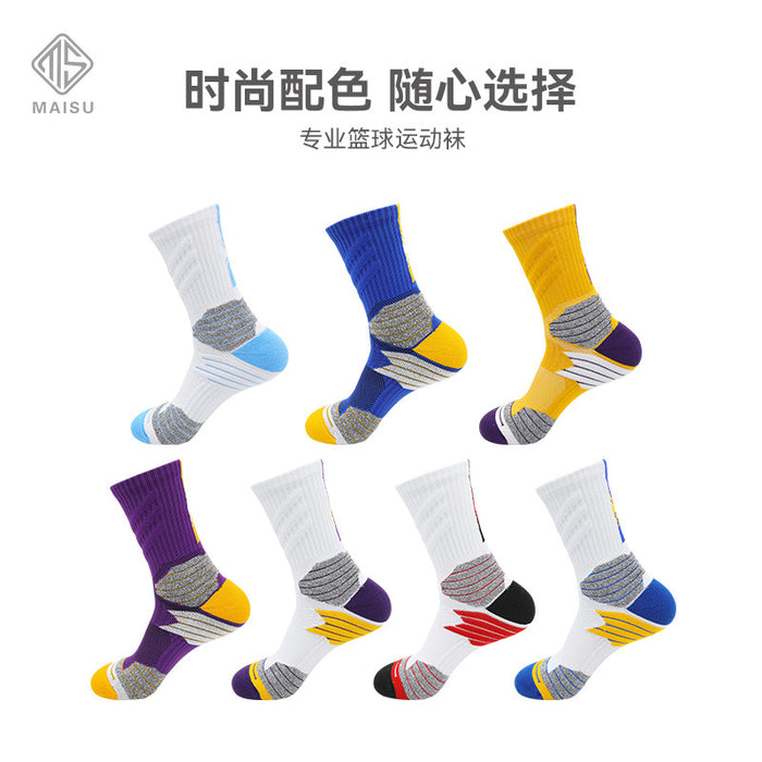 Wholesale Sock Nylon Cotton Basketball Combat Training Elite Socks Middle Tube Towel Bottom Sweat JDC-SK-MaiS010