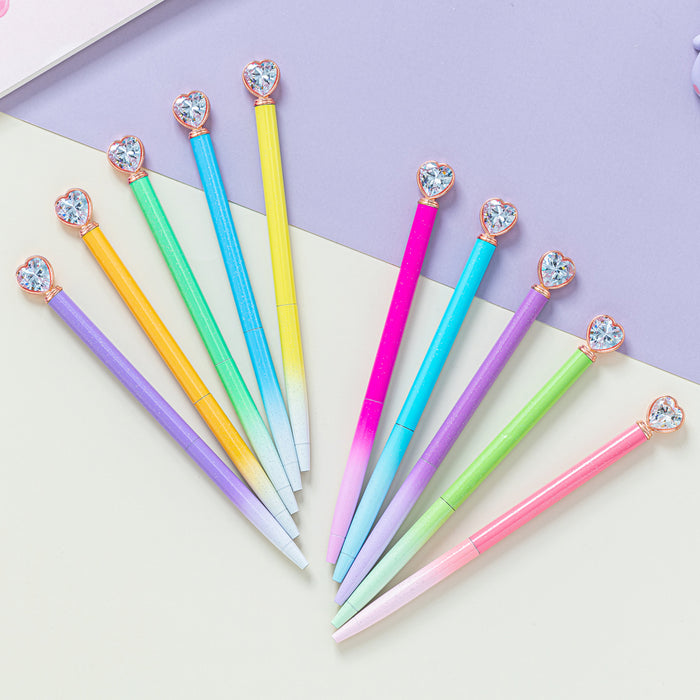 Wholesale Ballpoint Pen Metal Heart Diamond Gel Pen JDC-BP-HongD005