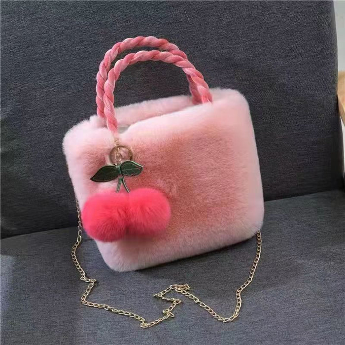 Wholesale Shoulder Bag Plush Bucket Bag Chain Diagonal MOQ ≥3 JDC-SD-Qiaoq001