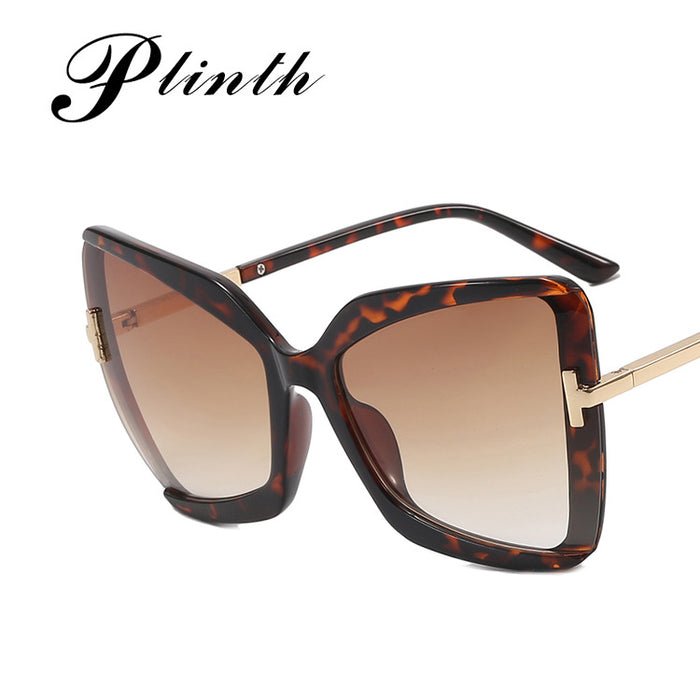 Wholesale Large Frame T-Shape Sunglasses Ladies Cat Eye Butterfly JDC-SG-PLS075