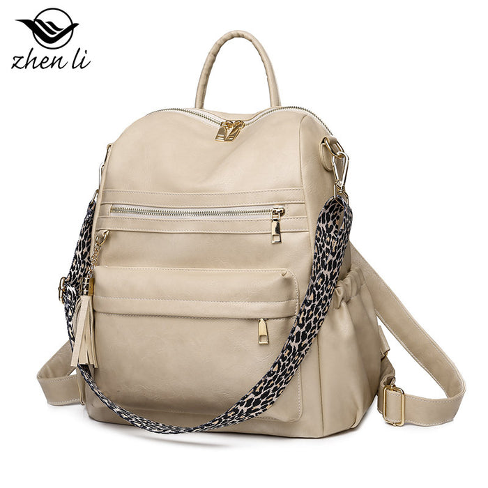 Wholesale Backpack PU Leopard Print Large Capacity JDC-BP-ZLD006